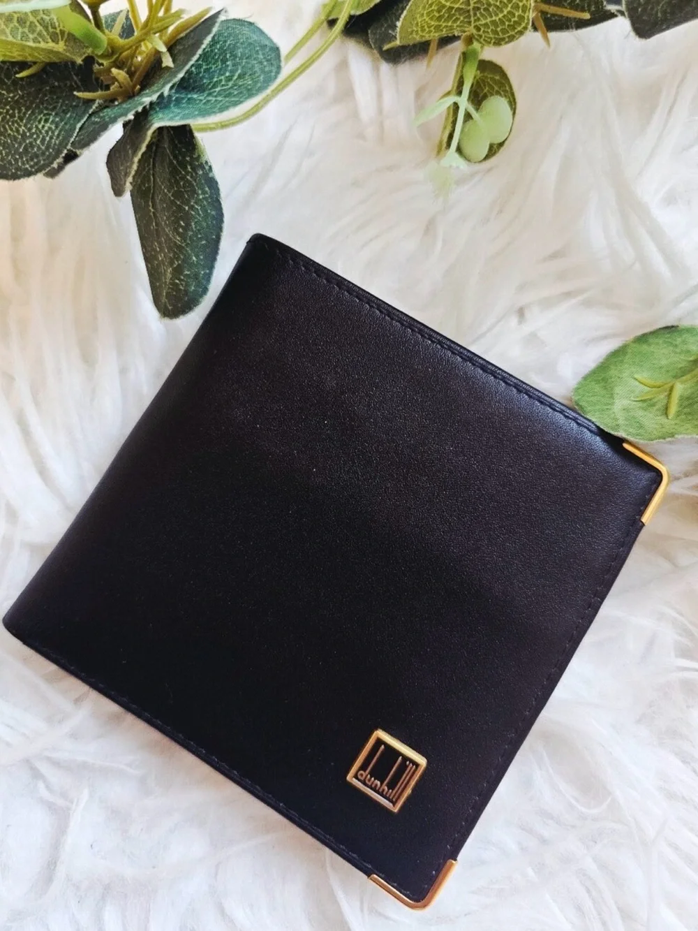 Dunhill Black Leather Bi Fold Wallet